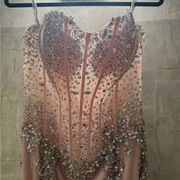 Jovani Pink Rhinestone Dress - Picture 4 of 15